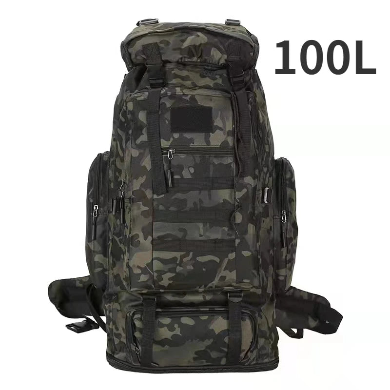 80L/100L  Mountaineering Bag Climb Bag Tactical Backpacks Large Backpack Outdoors Hiking Camping Travel Bags Don't Taxe That