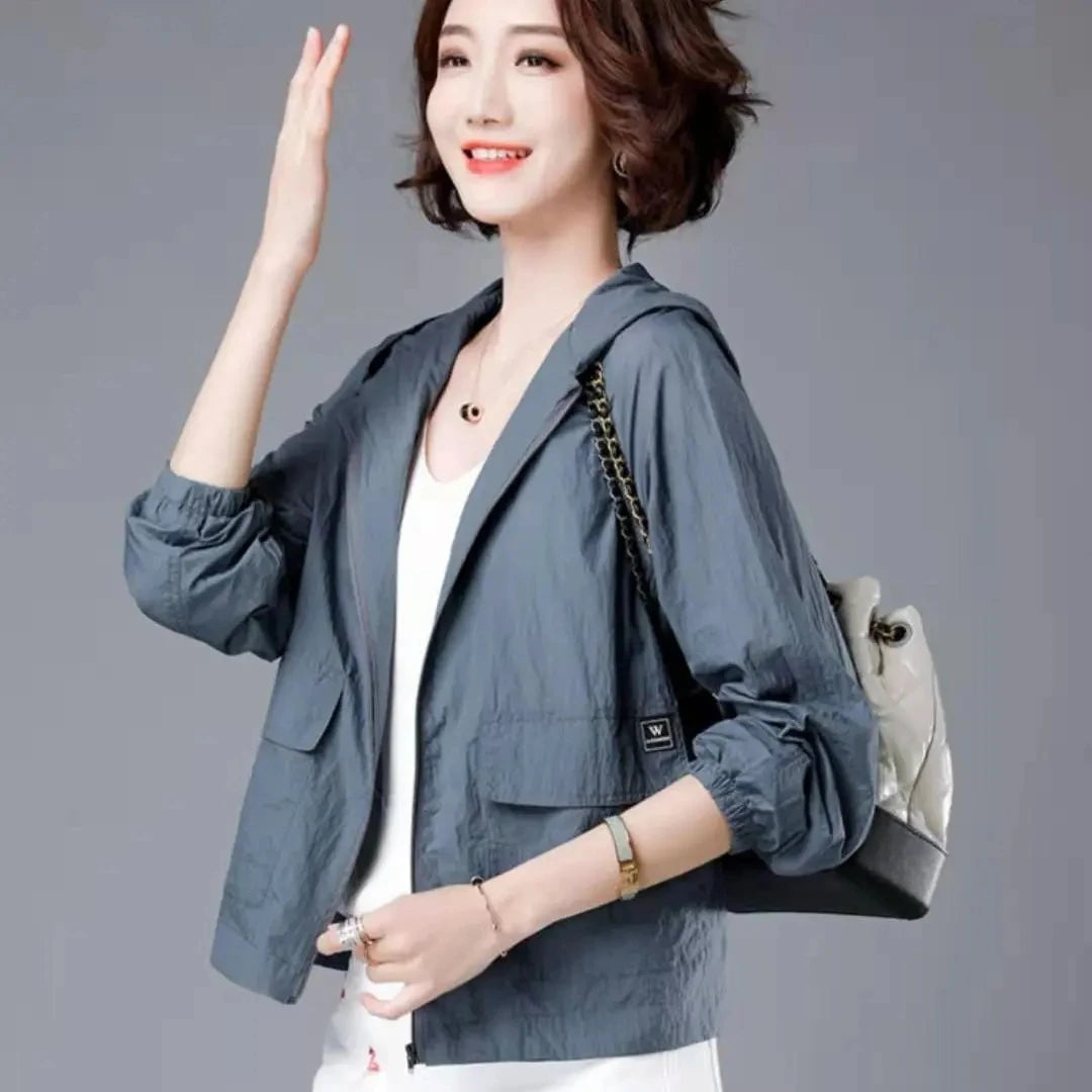 Women's Short Lightweight Loose Breathable Sun Protection Clothing Large Size Comfortable Trench Coat Summer Autumn Outerwear Don't Taxe That