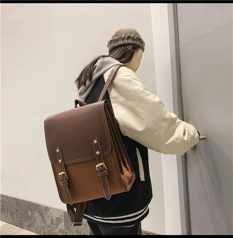 Preppy style women backpack Large Capacity Laptop Bag Casual School Backpacks for Girls patchwork Travel bags for Female totes Don't Taxe That