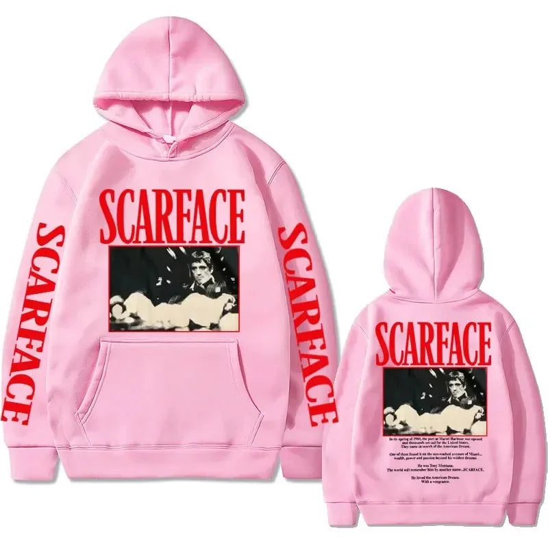 Vintage 90s Movie Scarface Tony Montana Hoodie Men Casual Vintage Pullover Man Hip Hop Hoodies Mens Fashion Oversized Sweatshirt Don't Taxe That