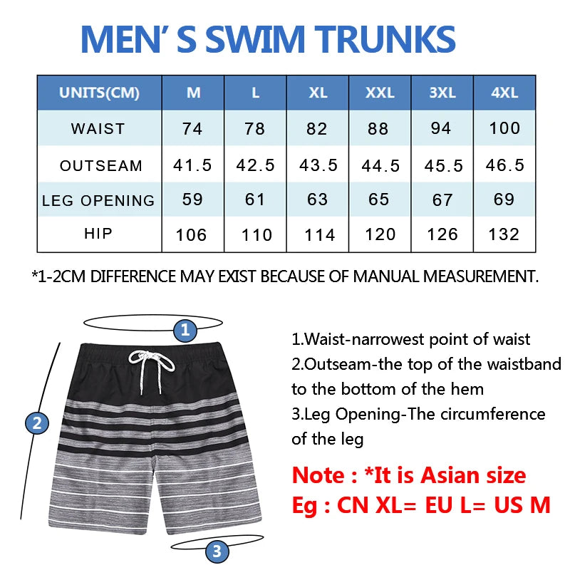 Escatch Quick Dry Summer Mens Siwmwear Beach Board Shorts Briefs For Man Swim Trunks Male Sportswear Beachwear Fitness Plus Size Don't Taxe That