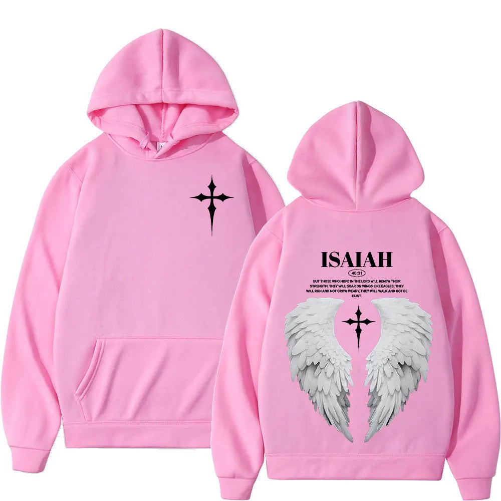 Aesthetic Christian Jesus Wing Bible Verse Hoodies Men Women Fashion Harajuku Oversized Sweatshirt Casual Loose Fleece Pullovers Don't Taxe That