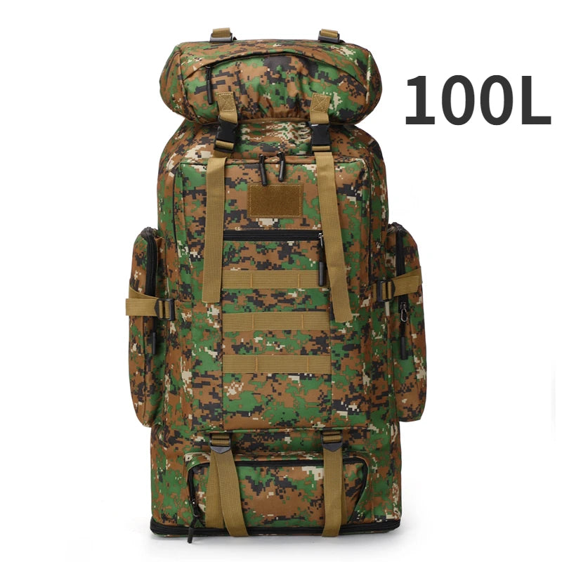 80L/100L  Mountaineering Bag Climb Bag Tactical Backpacks Large Backpack Outdoors Hiking Camping Travel Bags Don't Taxe That