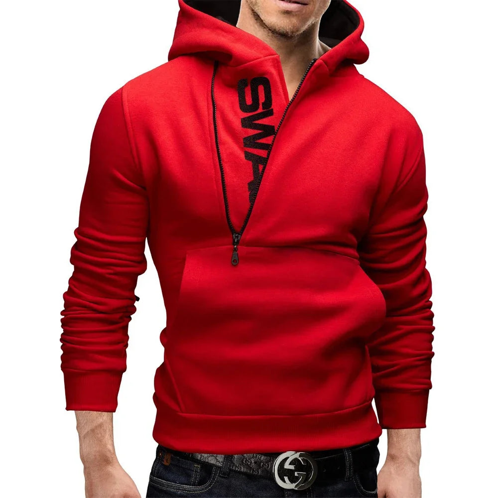 Mans Spring and Autumn Hoodies Letter Fleece Hooded Sweatshirt Patchwork Color Warm Plus Velvet Zipper Hoodies 6XL Don't Taxe That