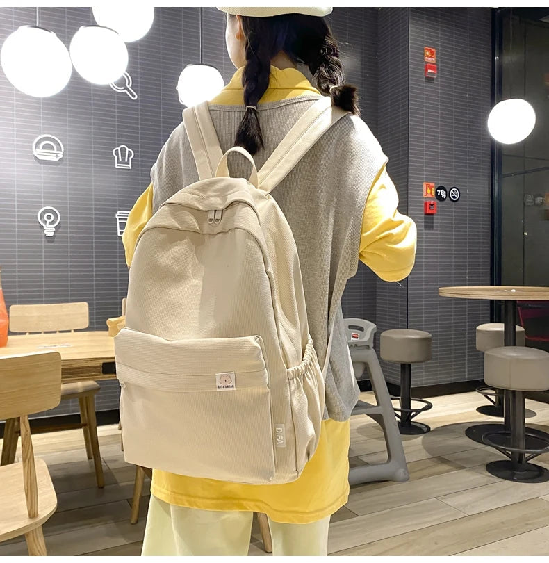 New Waterproof Nylon Women Backpack Female Travel Bag Backpacks Schoolbag for Teenage Girls Solid Color Bookbag Mochila Bookbag Don't Taxe That