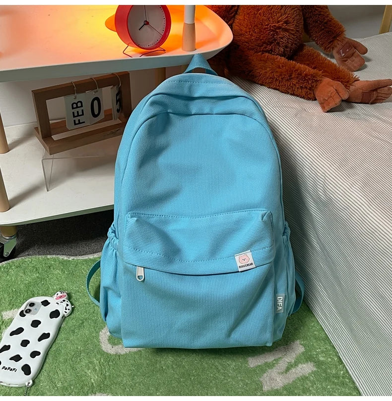 New Waterproof Nylon Women Backpack Female Travel Bag Backpacks Schoolbag for Teenage Girls Solid Color Bookbag Mochila Bookbag Don't Taxe That