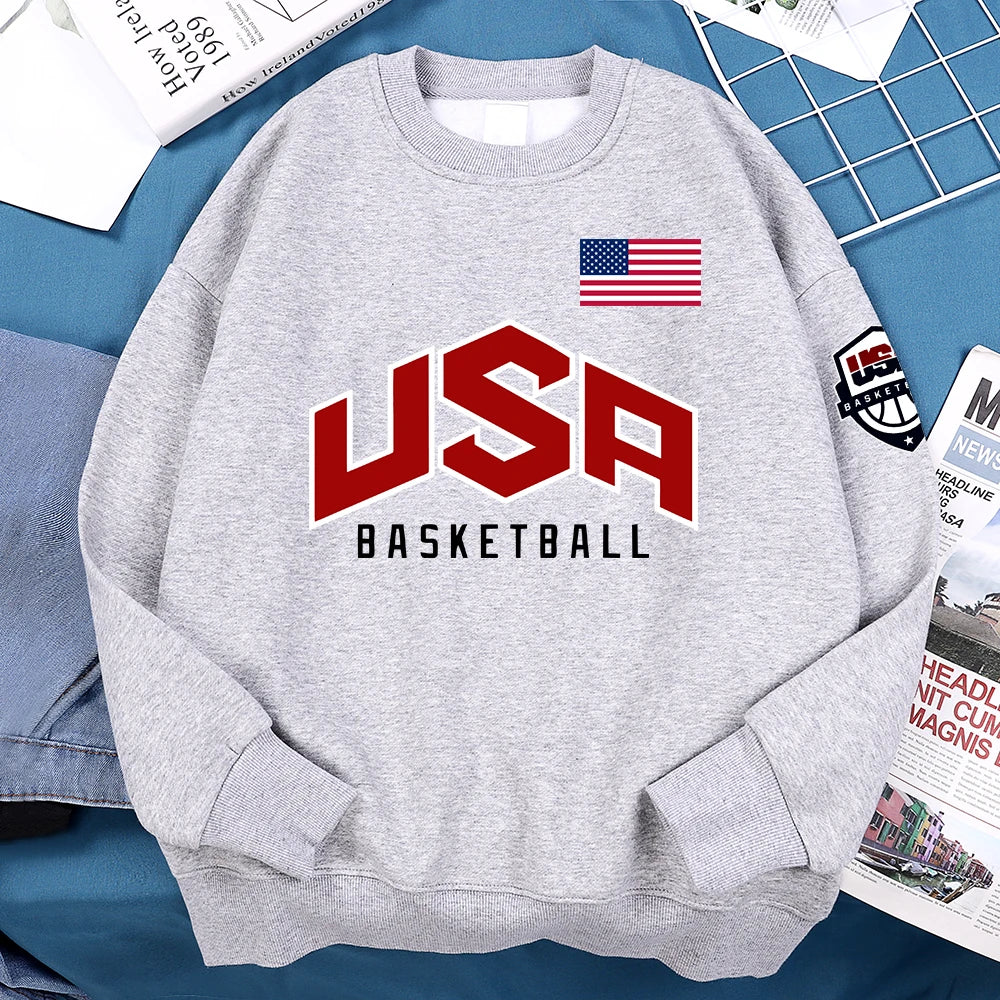 USA Basketballer Printed Street Casual Hoody Men Women Hip Hop Oversized Clothing Loose Warm Fleece Sweatshirts Couple Hoodies Don't Taxe That