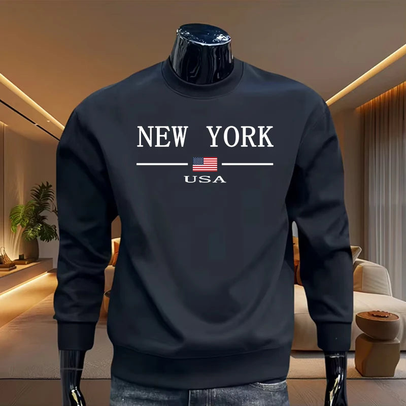 New York Trend Printed Hoodies for Men High Grade Daily Casual Long Sleeved Pullover Male Home Outdoor Comfortable Soft Sweater Don't Taxe That