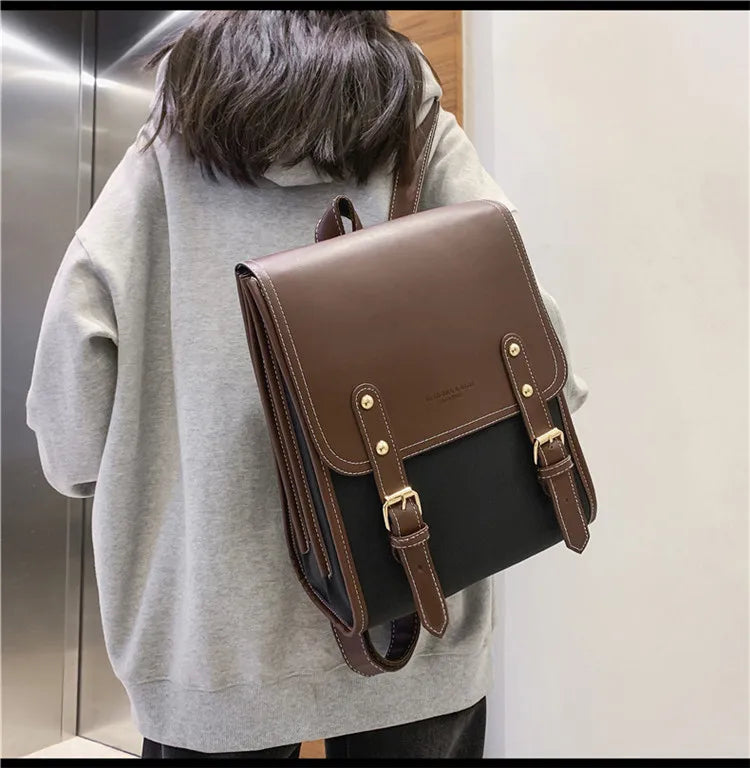 Preppy style women backpack Large Capacity Laptop Bag Casual School Backpacks for Girls patchwork Travel bags for Female totes Don't Taxe That