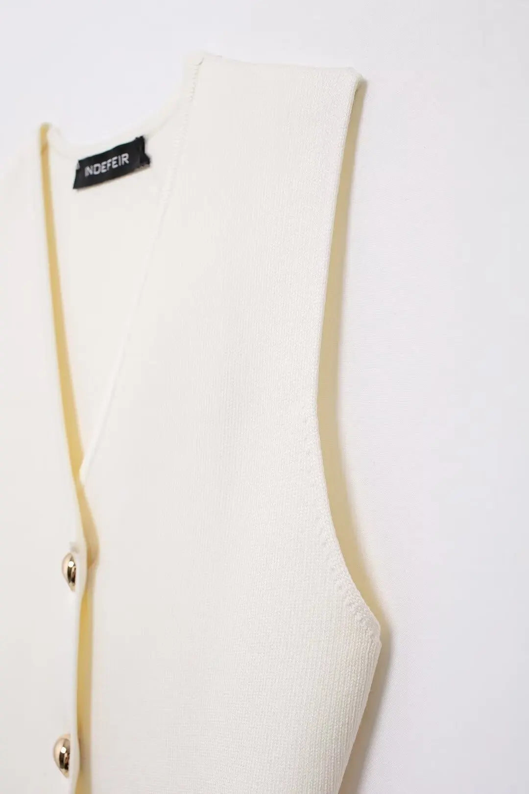 TRAFZA Women 2 Piece Set V-Neck Sleeveless Button Knitted Vest Top+Elegant Splicing High Waist Zipper Long Skirts Holiday Suits Don't Taxe That