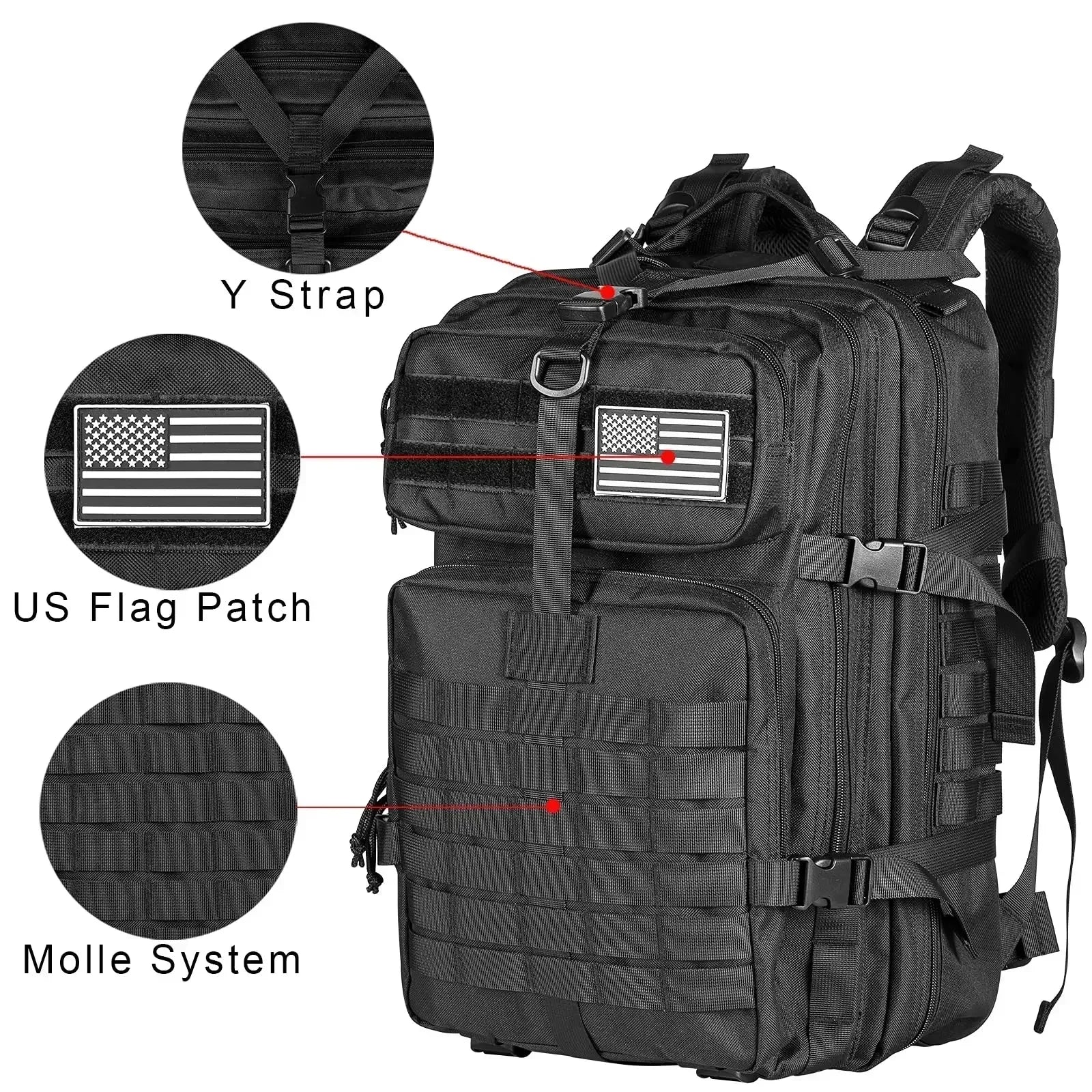 Man Tactical Backpacks HIking Traveling Bags Survival Outdoor 3P Assault Pack EDC Molle Pack For Trekking Hunting Bag Don't Taxe That