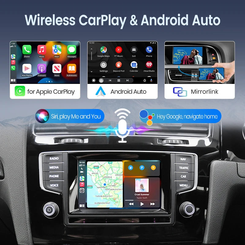Junsun Wireless Carplay for Apple Android Auto Module Box For VW Skoda Octavia A5 Golf Polo Passat MIB MIB2 Upgrade Original Don't Taxe That
