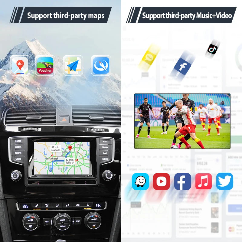 Junsun Wireless Carplay for Apple Android Auto Module Box For VW Skoda Octavia A5 Golf Polo Passat MIB MIB2 Upgrade Original Don't Taxe That