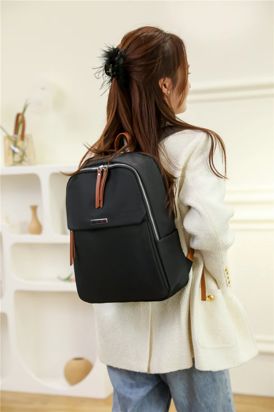 Waterproof Nylon Back Pack Women Business Laptop Backpacks Ladies Bagpack Travel Rucksack Large Capacity School Bag for Girls Don't Taxe That