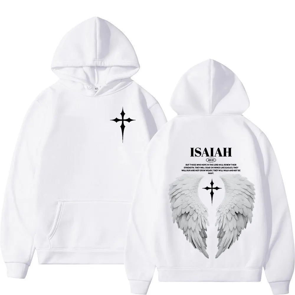 Aesthetic Christian Jesus Wing Bible Verse Hoodies Men Women Fashion Harajuku Oversized Sweatshirt Casual Loose Fleece Pullovers Don't Taxe That