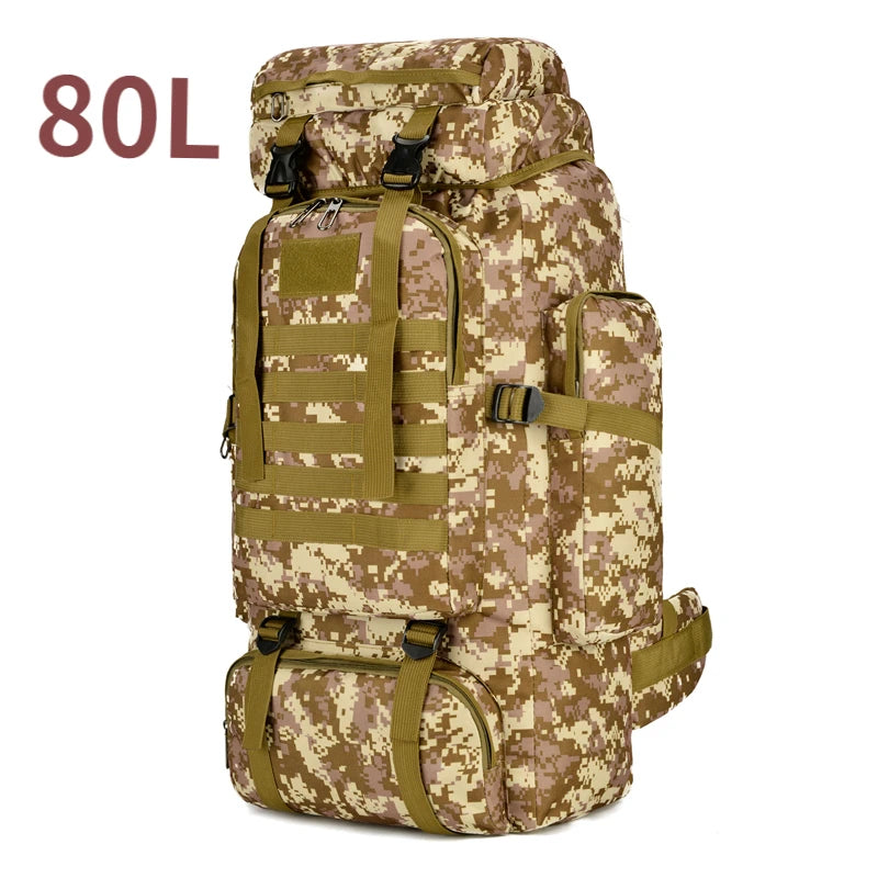 80L/100L  Mountaineering Bag Climb Bag Tactical Backpacks Large Backpack Outdoors Hiking Camping Travel Bags Don't Taxe That