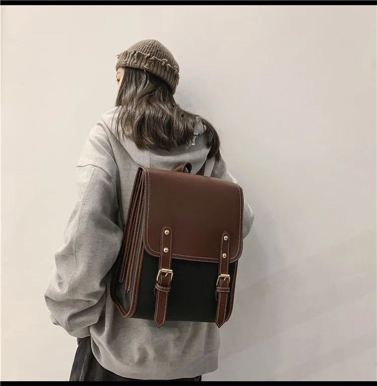 Preppy style women backpack Large Capacity Laptop Bag Casual School Backpacks for Girls patchwork Travel bags for Female totes Don't Taxe That