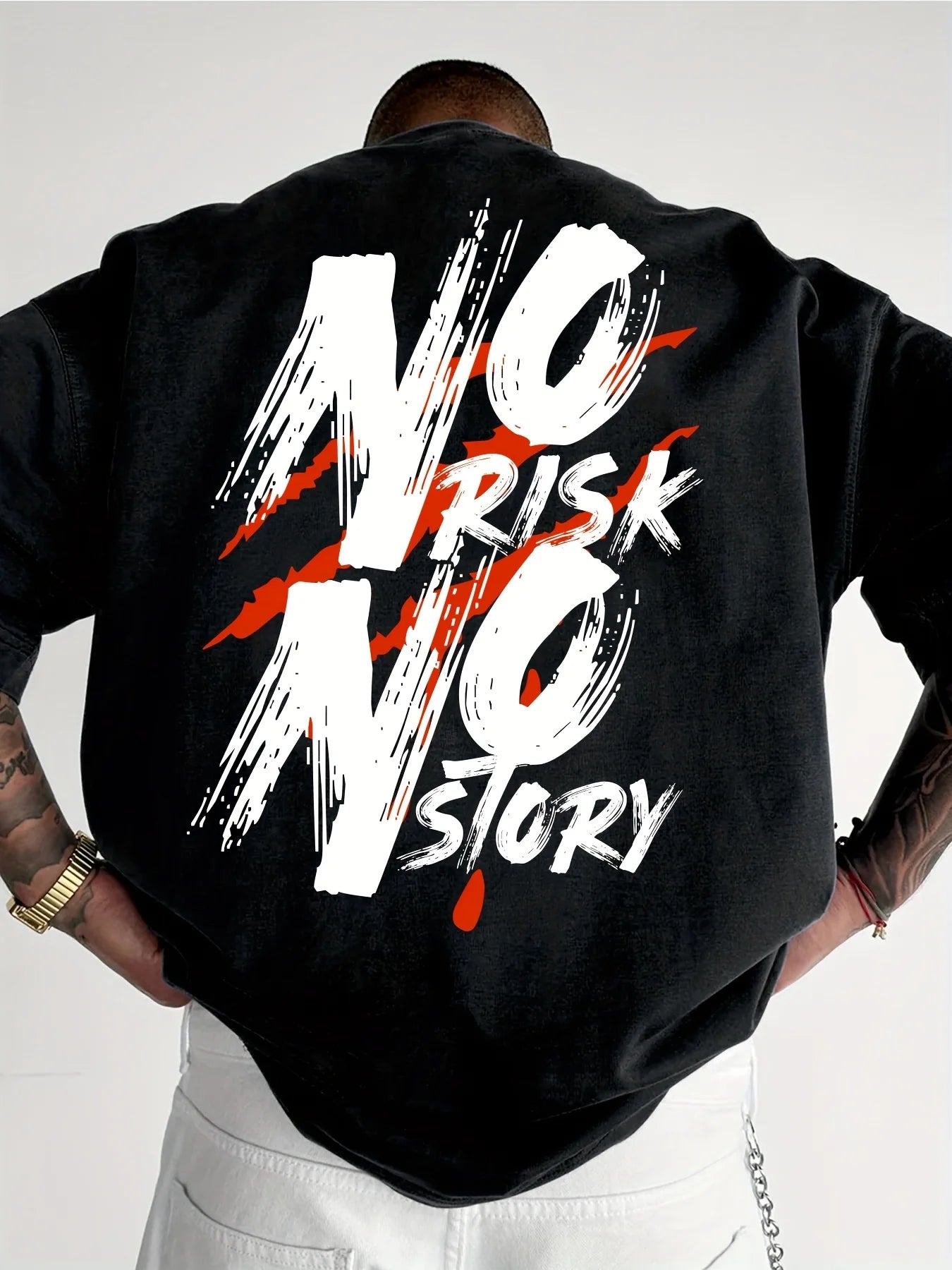NO RISK NO STORY Men's Streetwear Graphic Print Plus size Short Sleeve Men's Summer Round Neck Women's T-shirt Tee Men Clothes Don't Taxe That