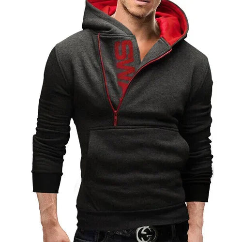 Mans Spring and Autumn Hoodies Letter Fleece Hooded Sweatshirt Patchwork Color Warm Plus Velvet Zipper Hoodies 6XL Don't Taxe That