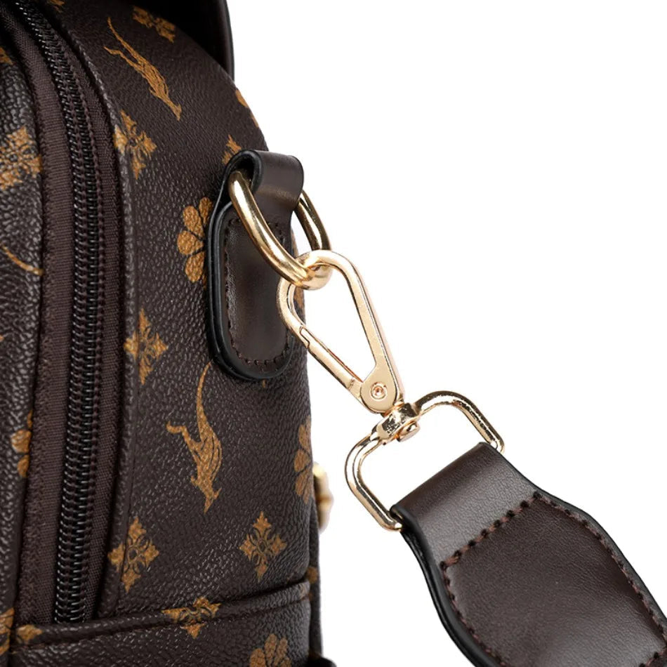 Ladies Backpack Designer High Quality Leather Women Bag Luxury Fashion Printing Tassel School Bags Large Capacity Backpacks Sac Don't Taxe That