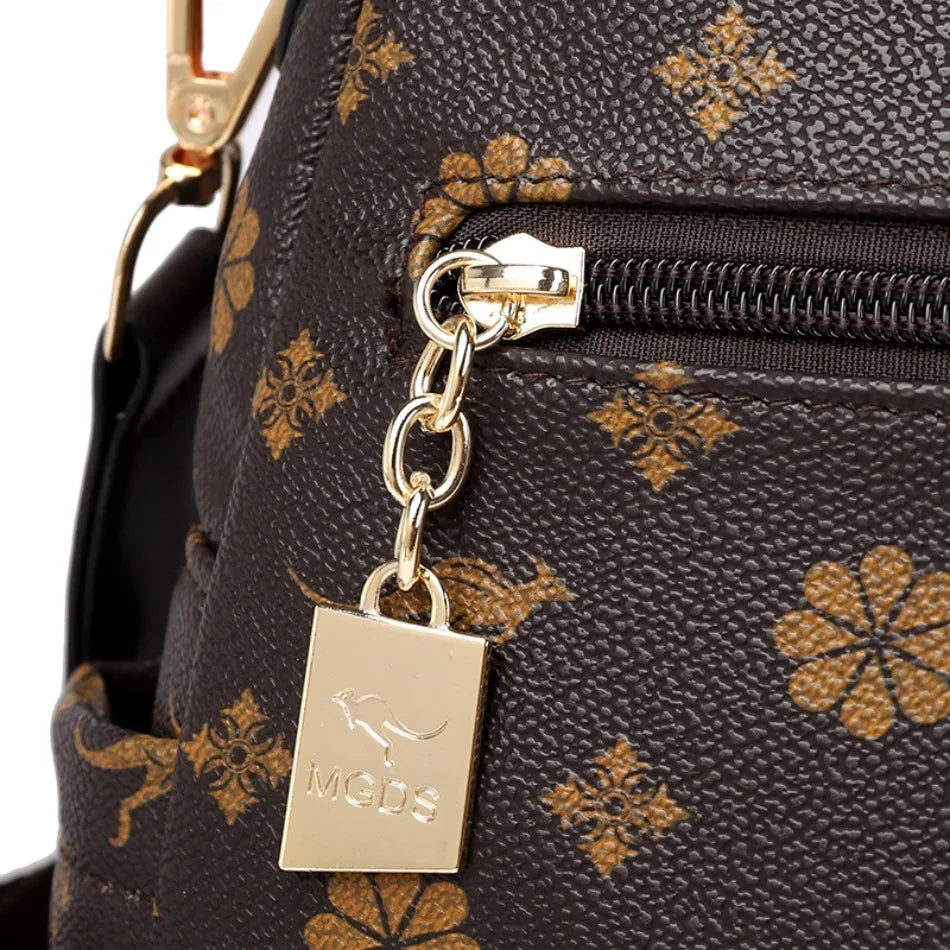 Ladies Backpack Designer High Quality Leather Women Bag Luxury Fashion Printing Tassel School Bags Large Capacity Backpacks Sac Don't Taxe That