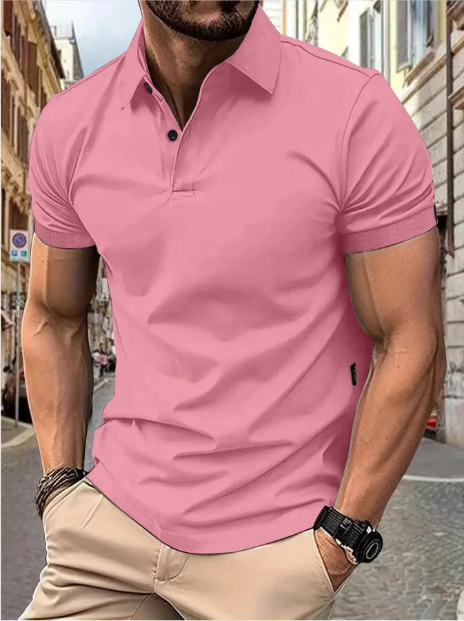 Men's short sleeve Solid color short sleeve daily casual lapel casual short sleeve button down T-shirt casual top for men Don't Taxe That