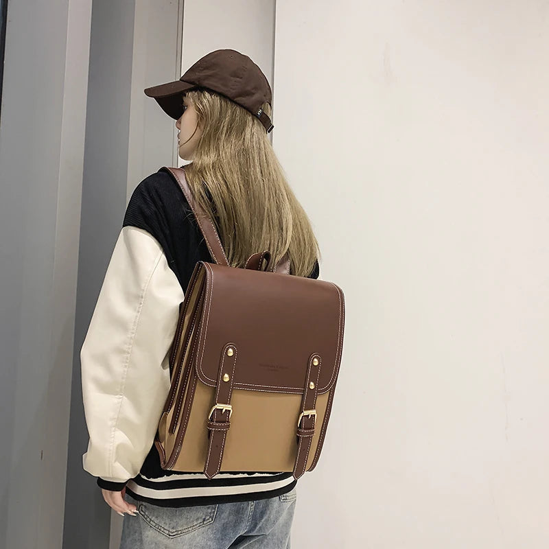 Preppy style women backpack Large Capacity Laptop Bag Casual School Backpacks for Girls patchwork Travel bags for Female totes Don't Taxe That