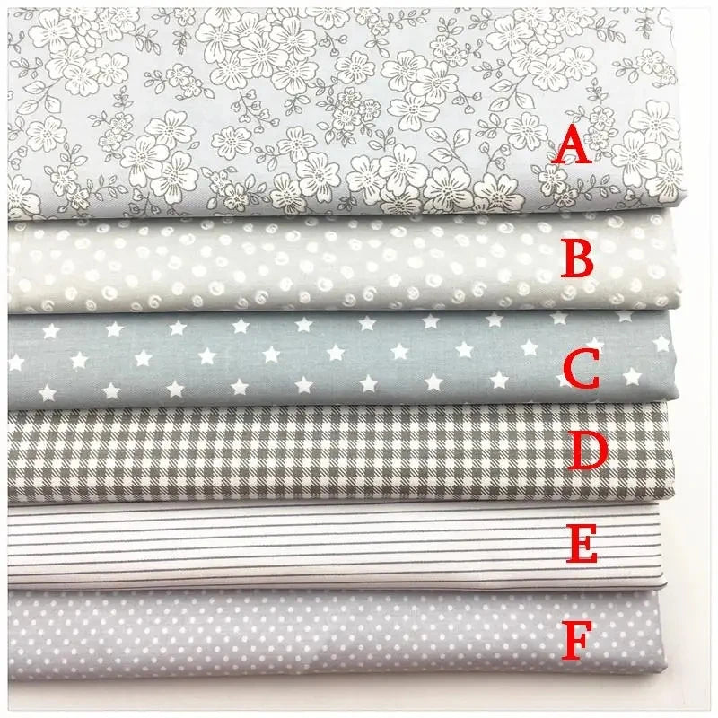 Syunss,New Gray Floral Printed Cotton Fabric DIY Tissue Patchwork Telas Sewing Baby Toy Bedding Quilting Tecido Tilda The Cloth Don't Taxe That