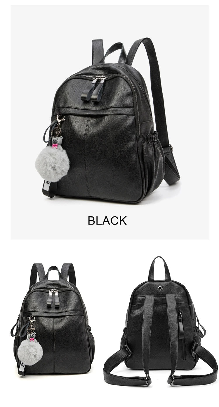 Genuine Leather Backpacks for Women Cowhide High Capacity Waterproof Backpack Trendy Women Bags Girl Travel School Bags Don't Taxe That