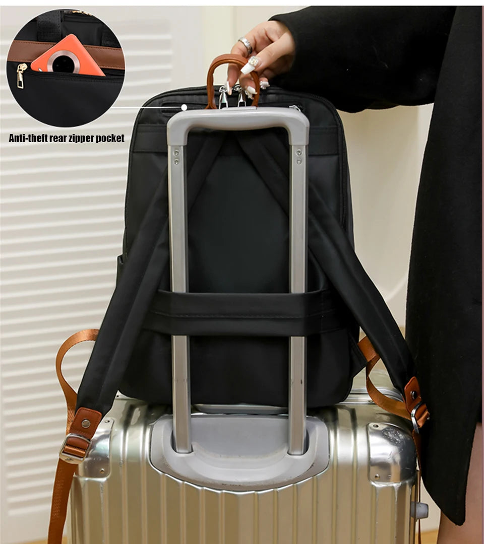 Waterproof Nylon Back Pack Women Business Laptop Backpacks Ladies Bagpack Travel Rucksack Large Capacity School Bag for Girls Don't Taxe That