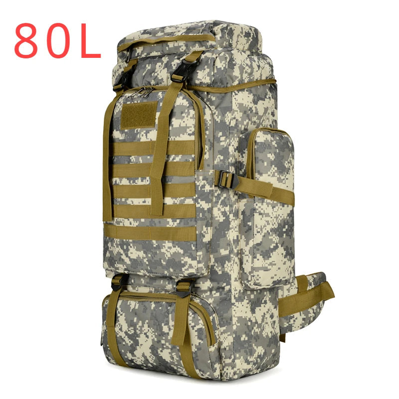 80L/100L  Mountaineering Bag Climb Bag Tactical Backpacks Large Backpack Outdoors Hiking Camping Travel Bags Don't Taxe That