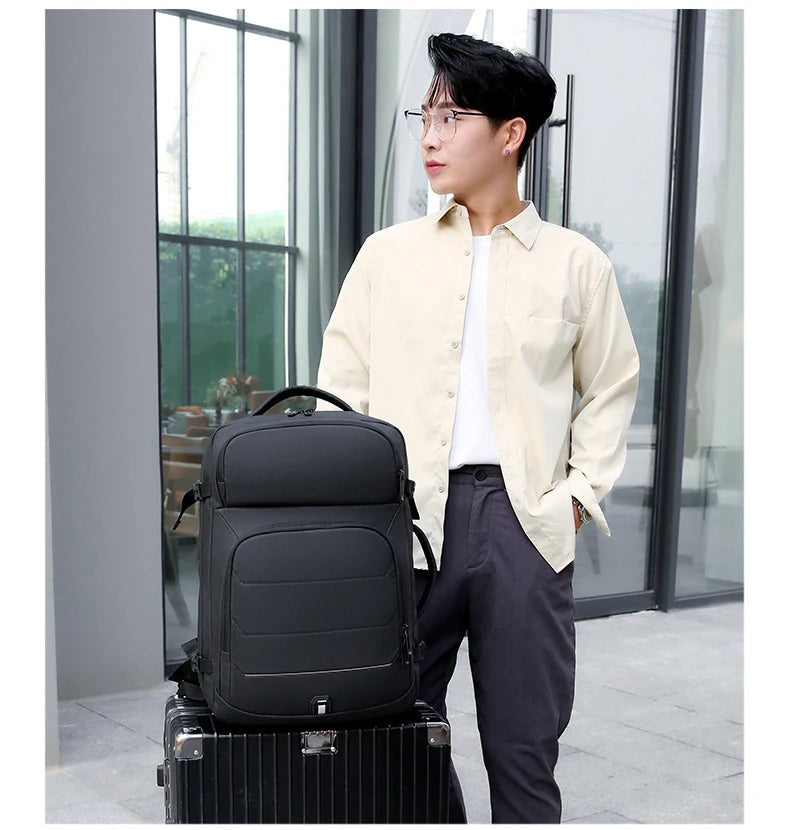 Expandable Men‘s 17 Inch Laptop Backpacks Waterproof Notebook Bag USB Schoolbag Sports Travel School Bag Pack Backpack For Male Don't Taxe That