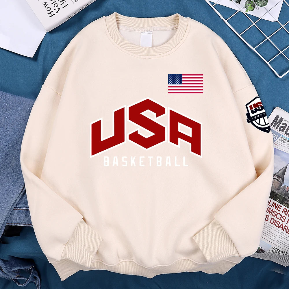 USA Basketballer Printed Street Casual Hoody Men Women Hip Hop Oversized Clothing Loose Warm Fleece Sweatshirts Couple Hoodies Don't Taxe That