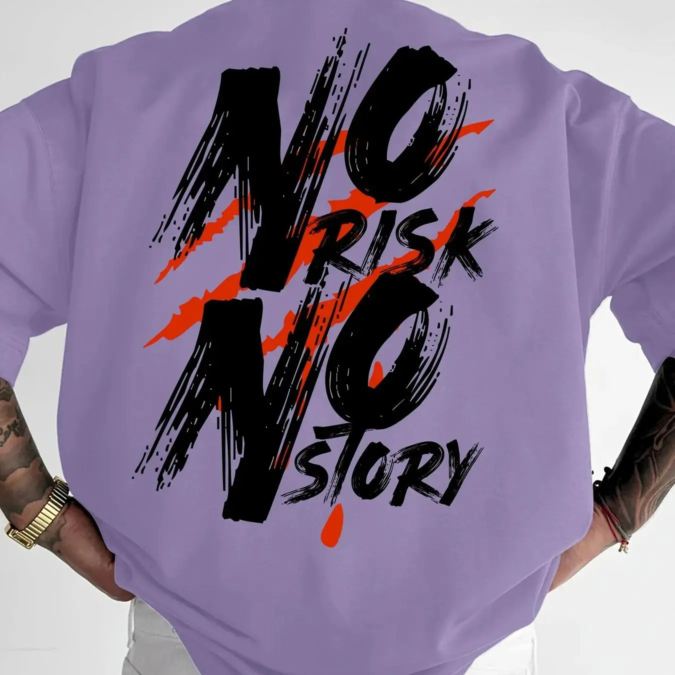 NO RISK NO STORY Men's Streetwear Graphic Print Plus size Short Sleeve Men's Summer Round Neck Women's T-shirt Tee Men Clothes Don't Taxe That