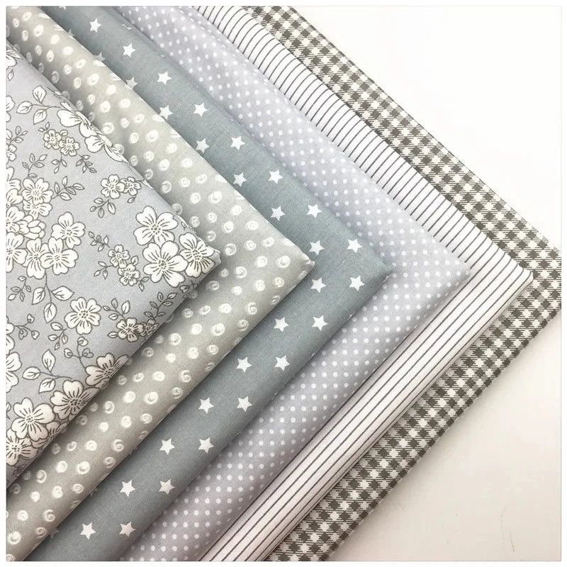 Syunss,New Gray Floral Printed Cotton Fabric DIY Tissue Patchwork Telas Sewing Baby Toy Bedding Quilting Tecido Tilda The Cloth Don't Taxe That