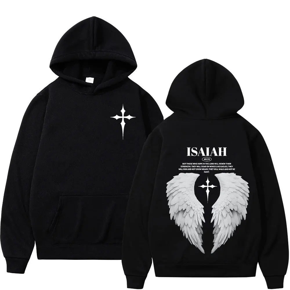 Aesthetic Christian Jesus Wing Bible Verse Hoodies Men Women Fashion Harajuku Oversized Sweatshirt Casual Loose Fleece Pullovers Don't Taxe That