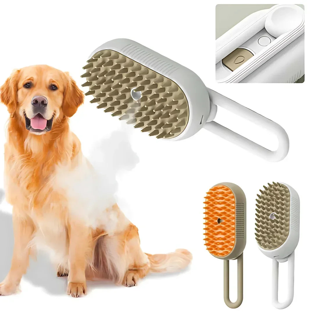 USB Rechargeable  Pet Grooming Brush with Steam Spray & Massage, Anti-Flying Hair Electric Bath Brush for Dog Cat Shedding Don't Taxe That