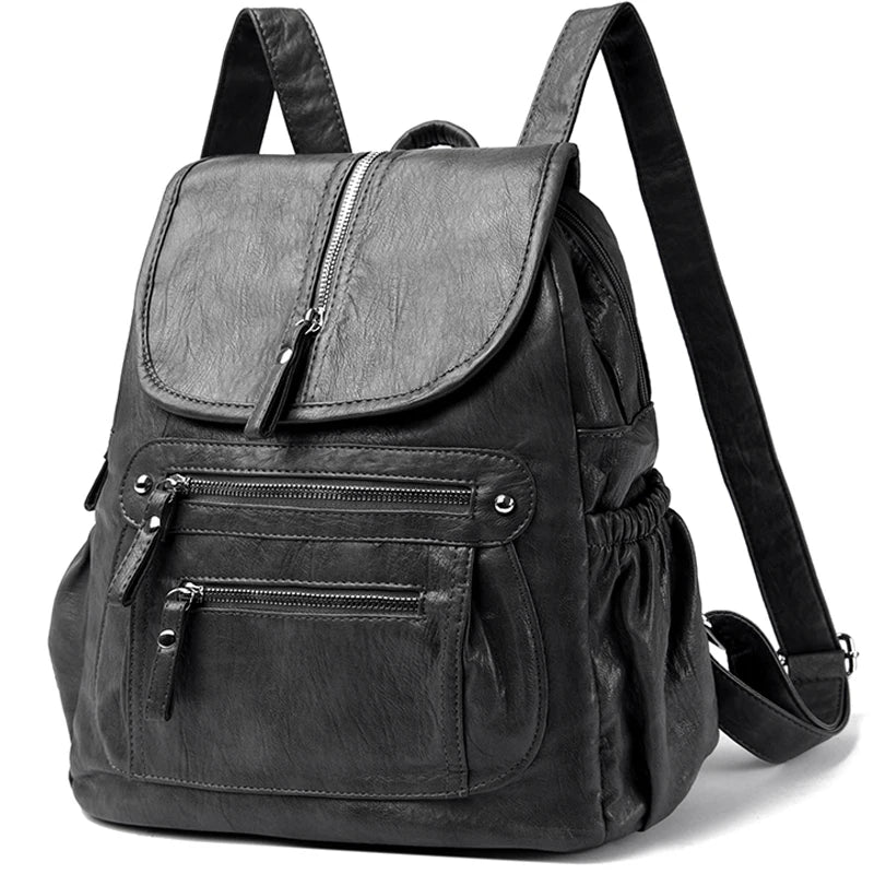 Women Soft Leather Backpacks High Capacity Female Back Pack Casual Travel Ladies Bagpack Machial Feminina for Teenager Grils Don't Taxe That