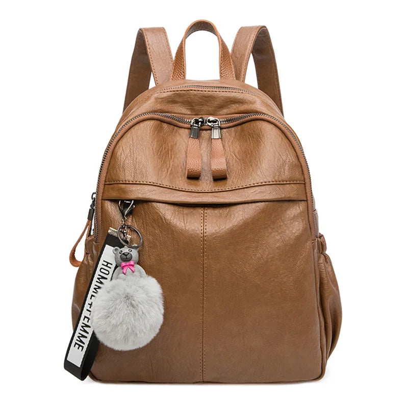 Genuine Leather Backpacks for Women Cowhide High Capacity Waterproof Backpack Trendy Women Bags Girl Travel School Bags Don't Taxe That