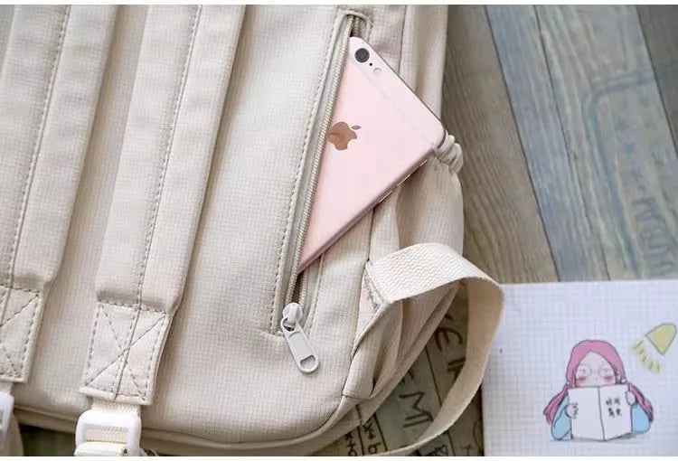 New Waterproof Nylon Women Backpack Female Travel Bag Backpacks Schoolbag for Teenage Girls Solid Color Bookbag Mochila Bookbag Don't Taxe That