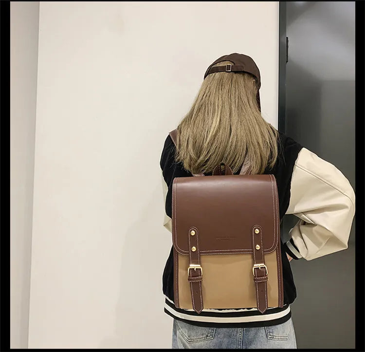 Preppy style women backpack Large Capacity Laptop Bag Casual School Backpacks for Girls patchwork Travel bags for Female totes Don't Taxe That