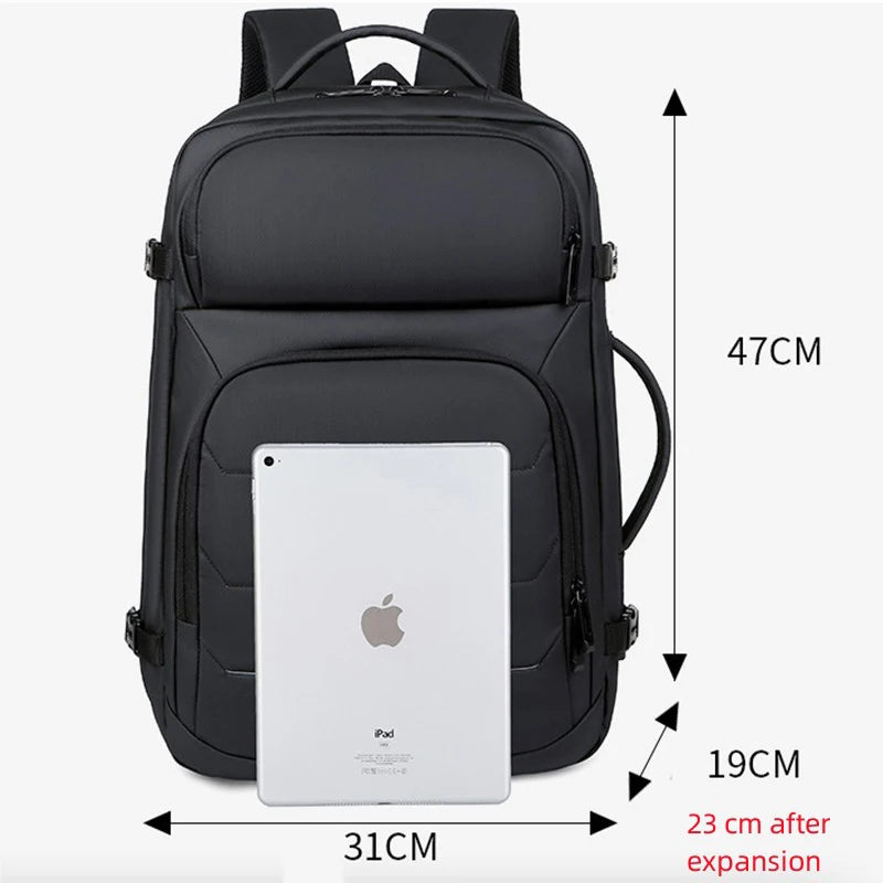 Expandable Men‘s 17 Inch Laptop Backpacks Waterproof Notebook Bag USB Schoolbag Sports Travel School Bag Pack Backpack For Male Don't Taxe That