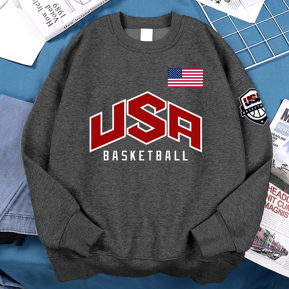 USA Basketballer Printed Street Casual Hoody Men Women Hip Hop Oversized Clothing Loose Warm Fleece Sweatshirts Couple Hoodies Don't Taxe That