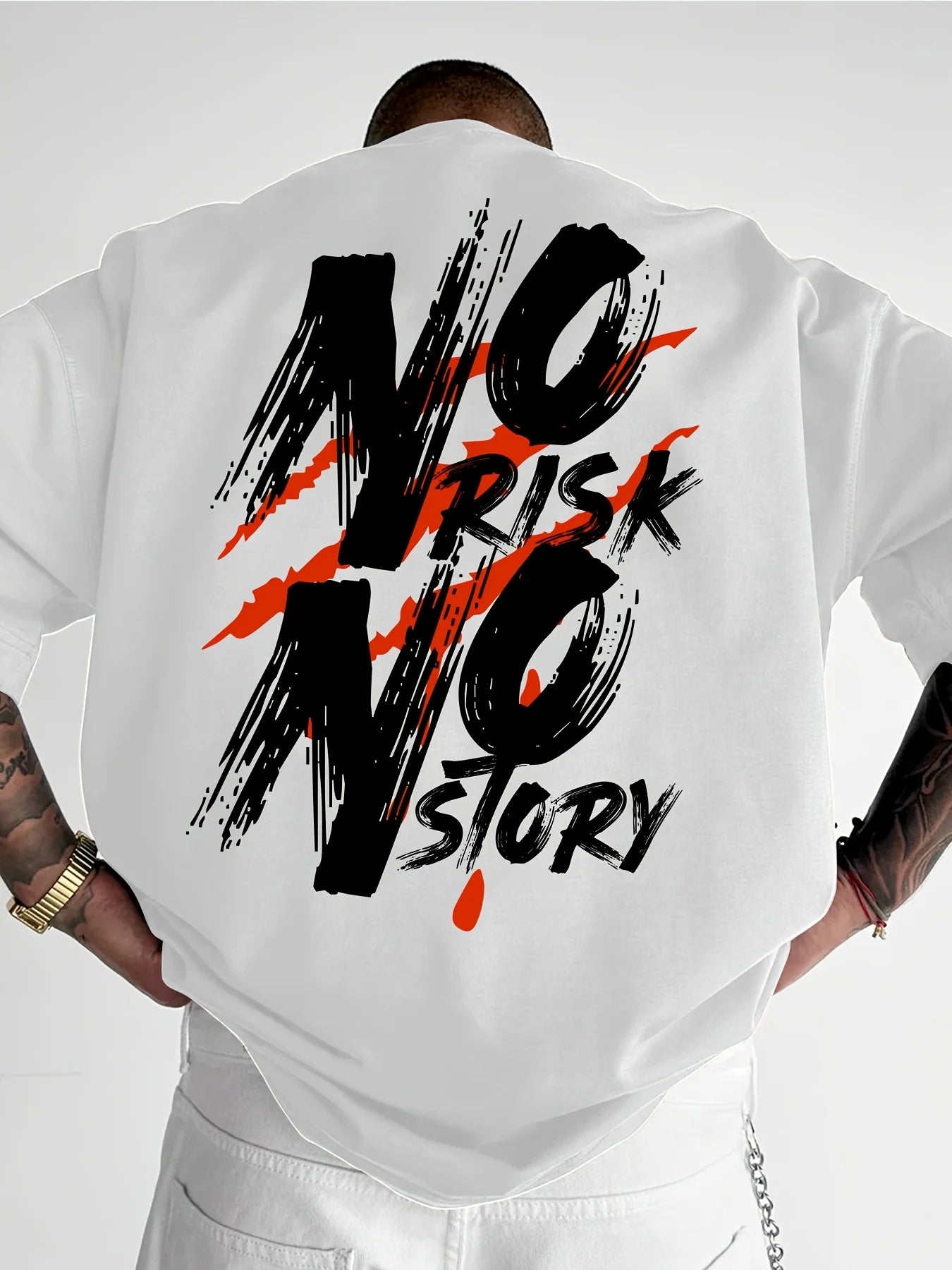 NO RISK NO STORY Men's Streetwear Graphic Print Plus size Short Sleeve Men's Summer Round Neck Women's T-shirt Tee Men Clothes Don't Taxe That