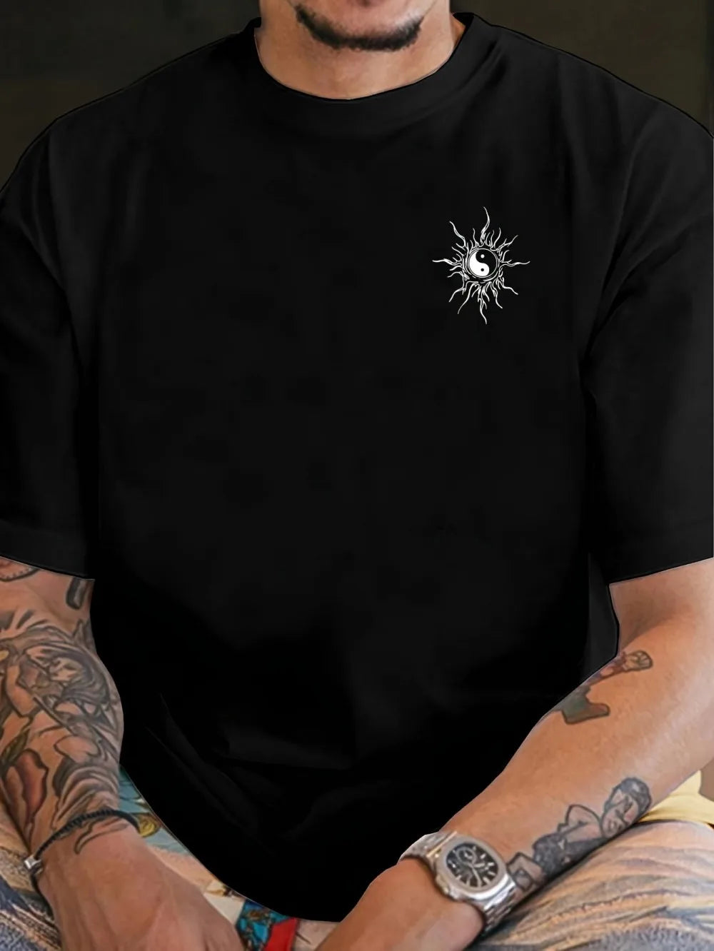 Trendy new men's bird and gossip print comfortable and breathable round neck T-shirt summer outdoor urban casual top Don't Taxe That