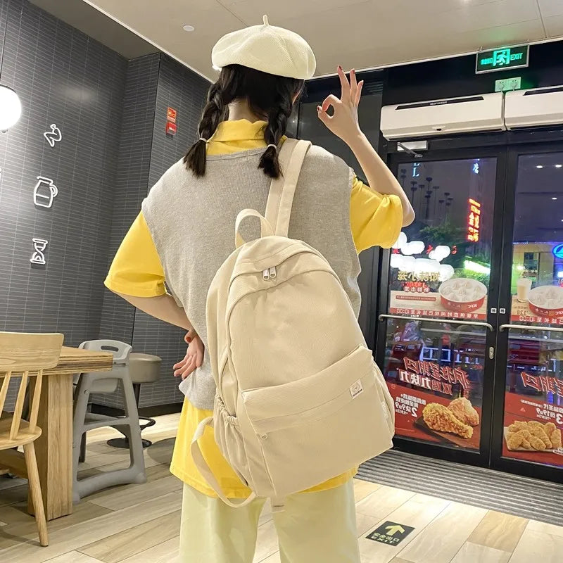New Waterproof Nylon Women Backpack Female Travel Bag Backpacks Schoolbag for Teenage Girls Solid Color Bookbag Mochila Bookbag Don't Taxe That