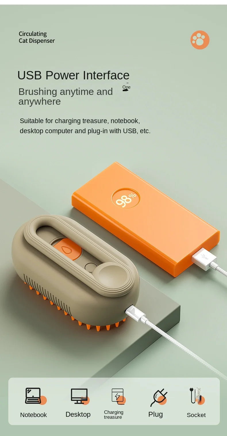 Cat Steam Brush Steamy Dog Brush 3 in 1 Electric Spray Cat Hair Brushes for Massage Pet Grooming Comb Hair Removal Combs Don't Taxe That