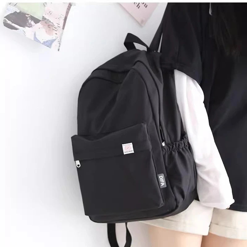 New Waterproof Nylon Women Backpack Female Travel Bag Backpacks Schoolbag for Teenage Girls Solid Color Bookbag Mochila Bookbag Don't Taxe That