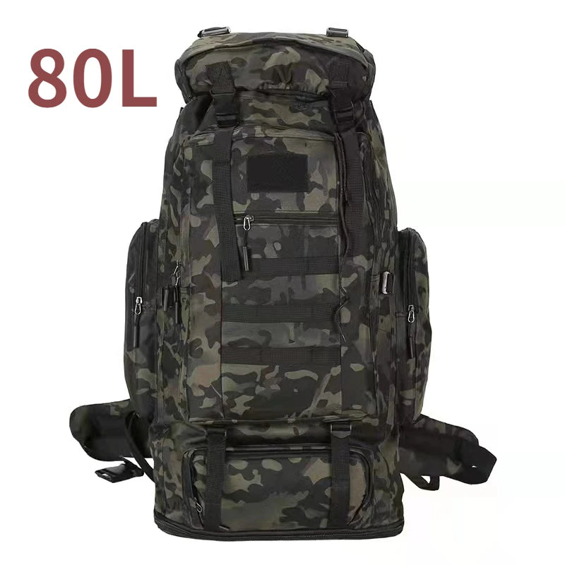 80L/100L  Mountaineering Bag Climb Bag Tactical Backpacks Large Backpack Outdoors Hiking Camping Travel Bags Don't Taxe That
