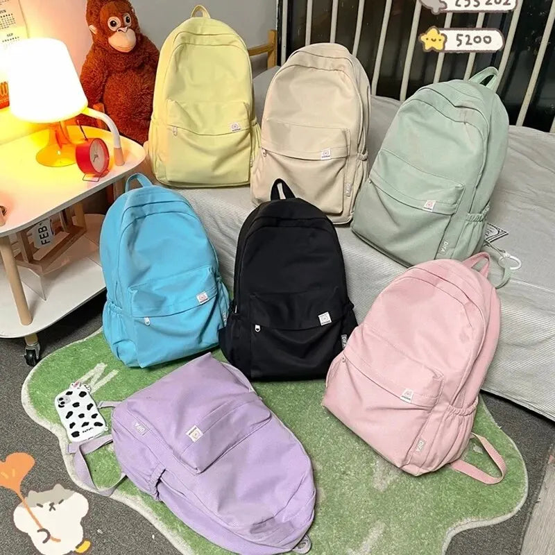 New Waterproof Nylon Women Backpack Female Travel Bag Backpacks Schoolbag for Teenage Girls Solid Color Bookbag Mochila Bookbag Don't Taxe That